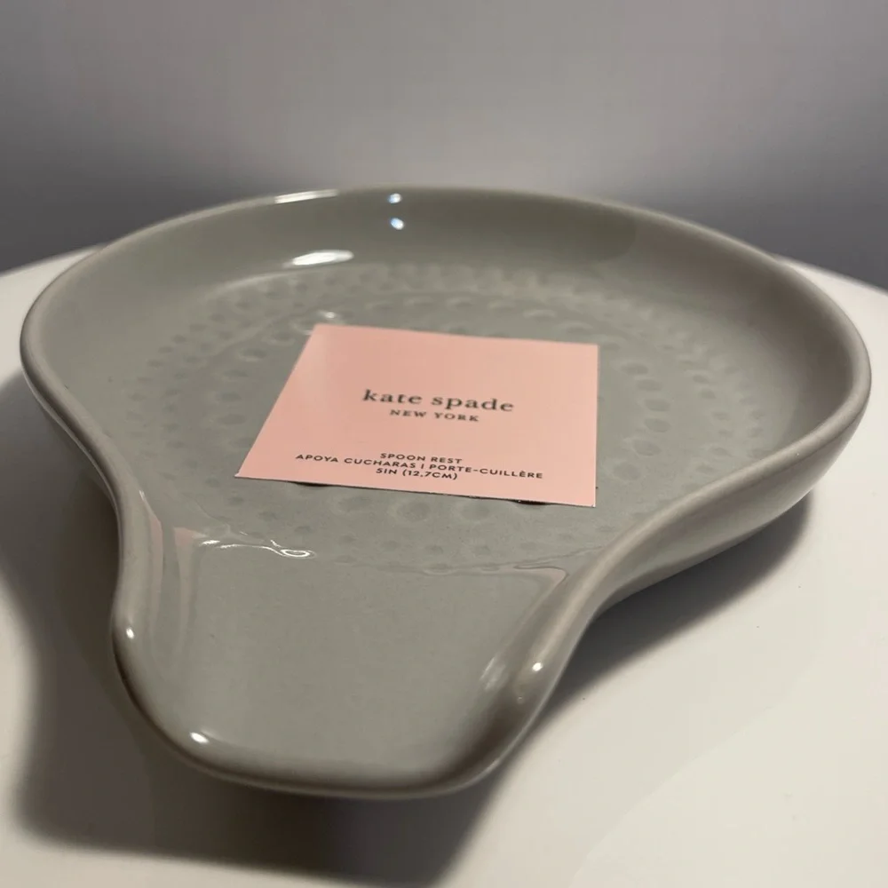 Kate Spade New York Willow Drive Grey Kitchen Spoon Rest - NWT ***
